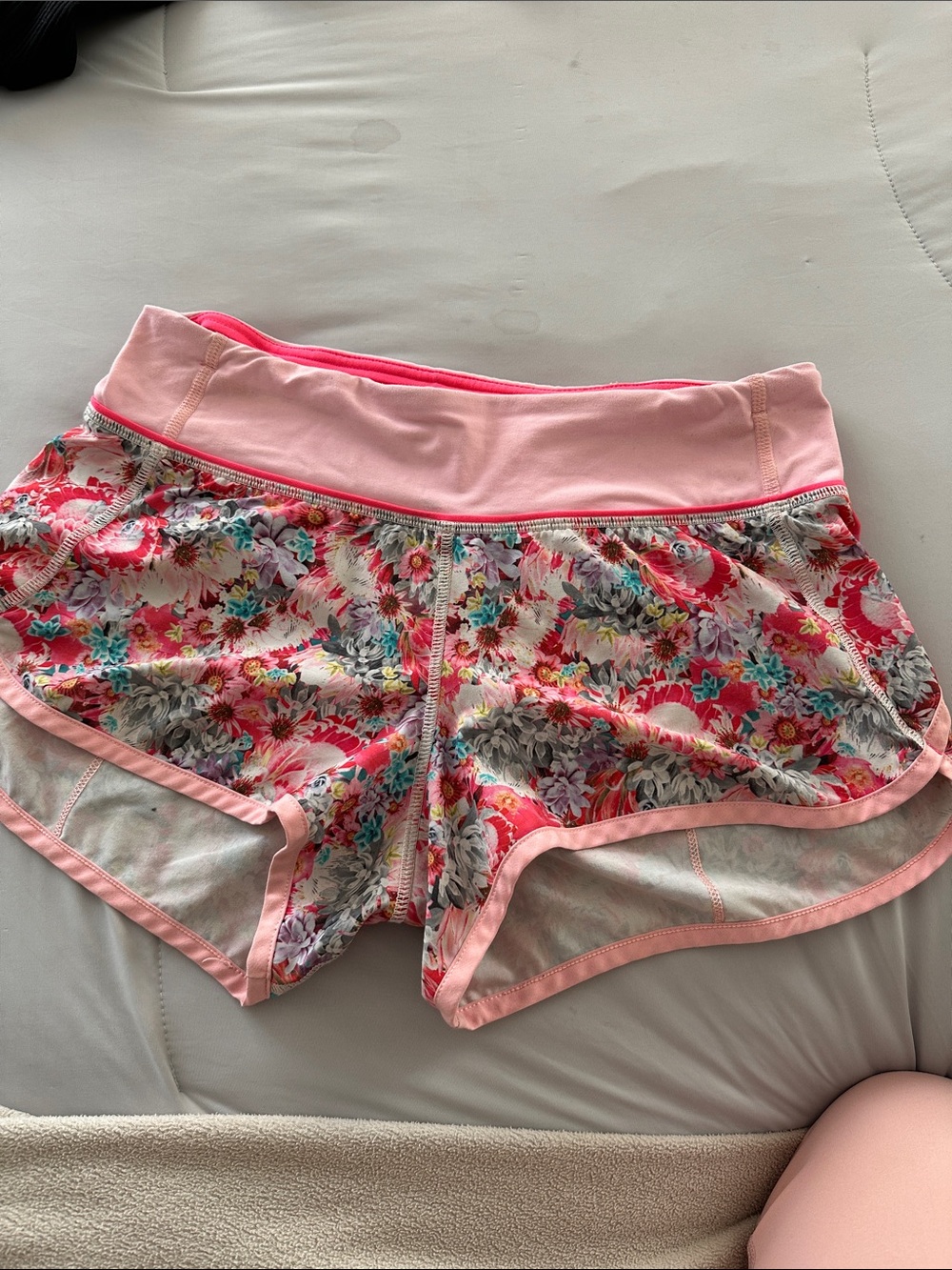 lululemon athletica Floral Pink Coral Running Shorts